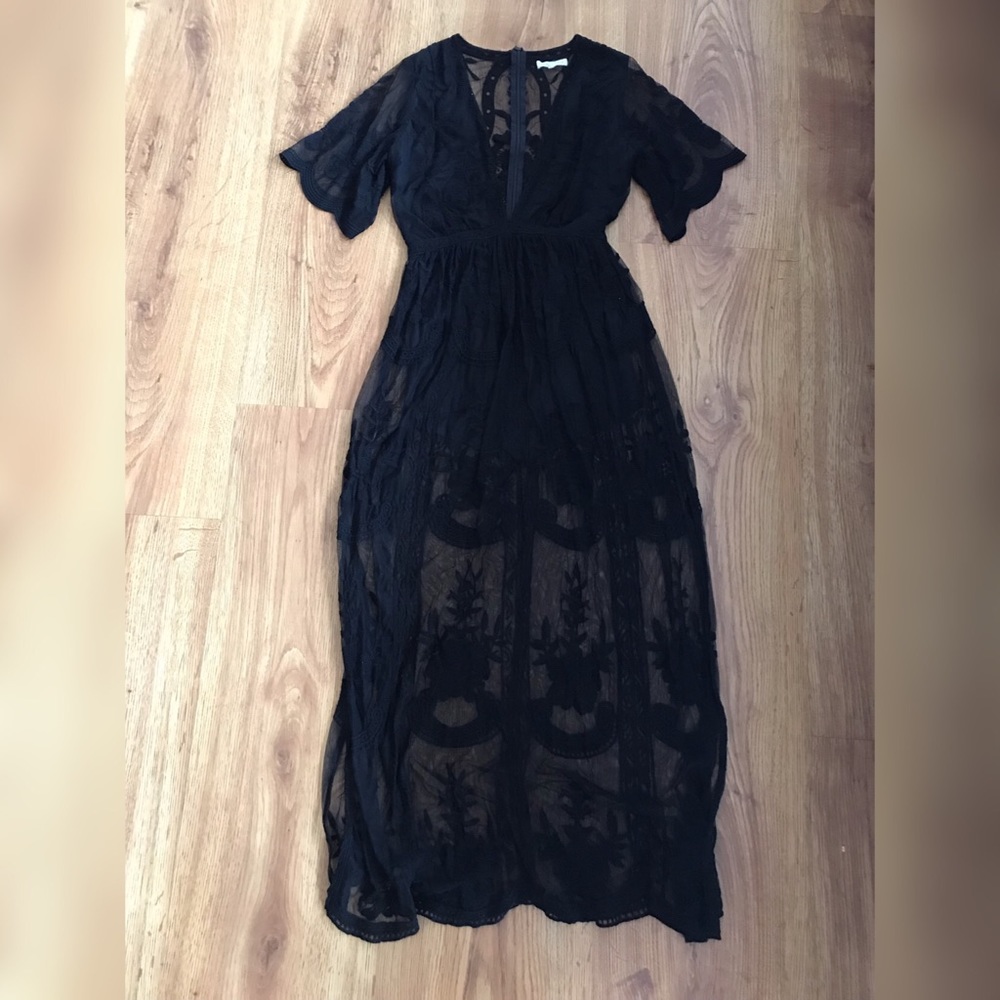 Black Lacey Maxi Romper